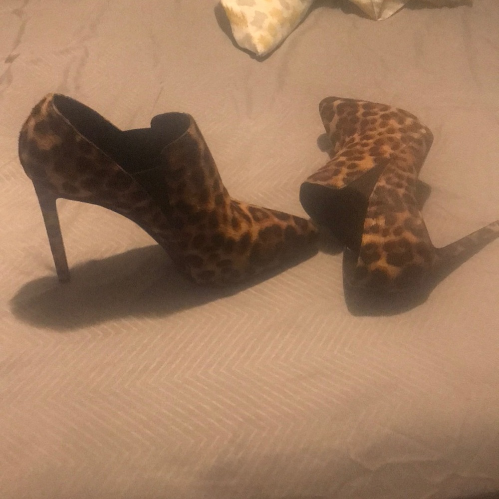 Leopard print booties